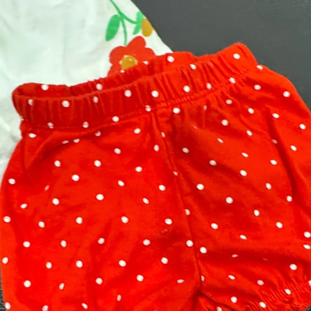 Carter's White and Red Floral Diaper Cover Set